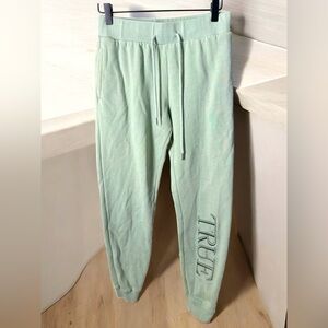 True Religion Green True Mid Rise Joggers Elastic Waistband Tapered Ankle | Sz:S